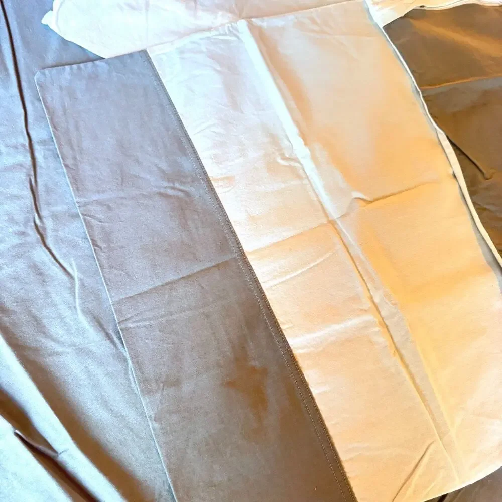 Ikea Farglav Queen Duvet Cover & Pillowcases White Gray Color Block Modern EUC